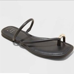 NWT A New Day Women’s Hanna Toe Ring Thong Sandals Memory Foam Black 9.5 Target